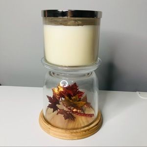 Bath & Body Works Fall Leaves Cloche 3 Wick Pedestal Candle Holder